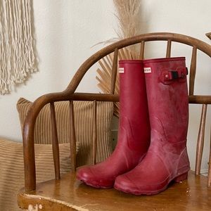 Hunter side adjustable matte boots